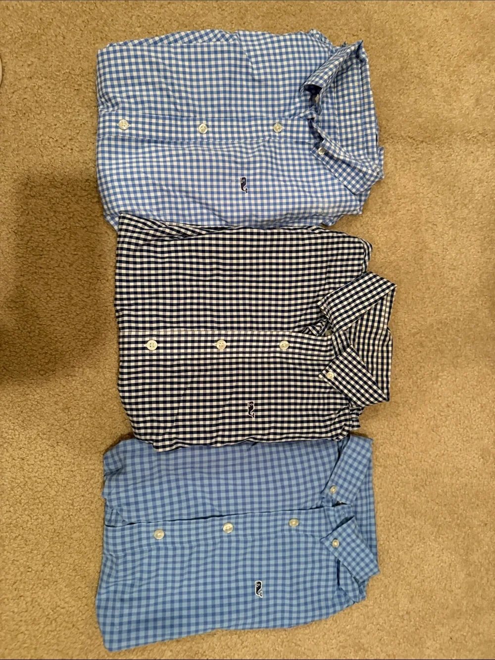 Vineyard Vines Gingham Button-Down Shirts - Light Blue, Navy